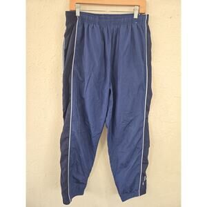 Vintage Reebok Track Pants, Women Blue Active Ankle Zip Logo Baggy 90s Y2K, L